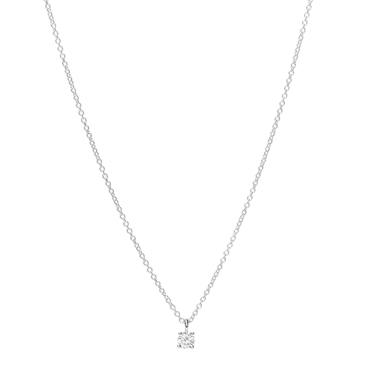Platinum Diamond .15ct Solitaire Pendant Necklace