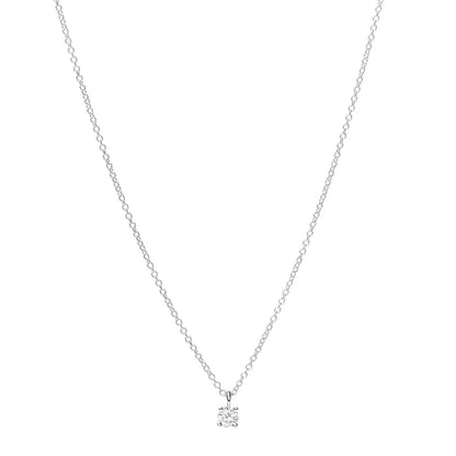 Tiffany Platinum Diamond .15ct Solitaire Pendant Necklace 1 of 5