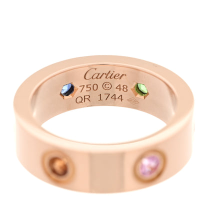 Cartier 18K Pink Gold Sapphire Garnet Amethyst 5.5mm LOVE Ring 48 4.5 4 of 5