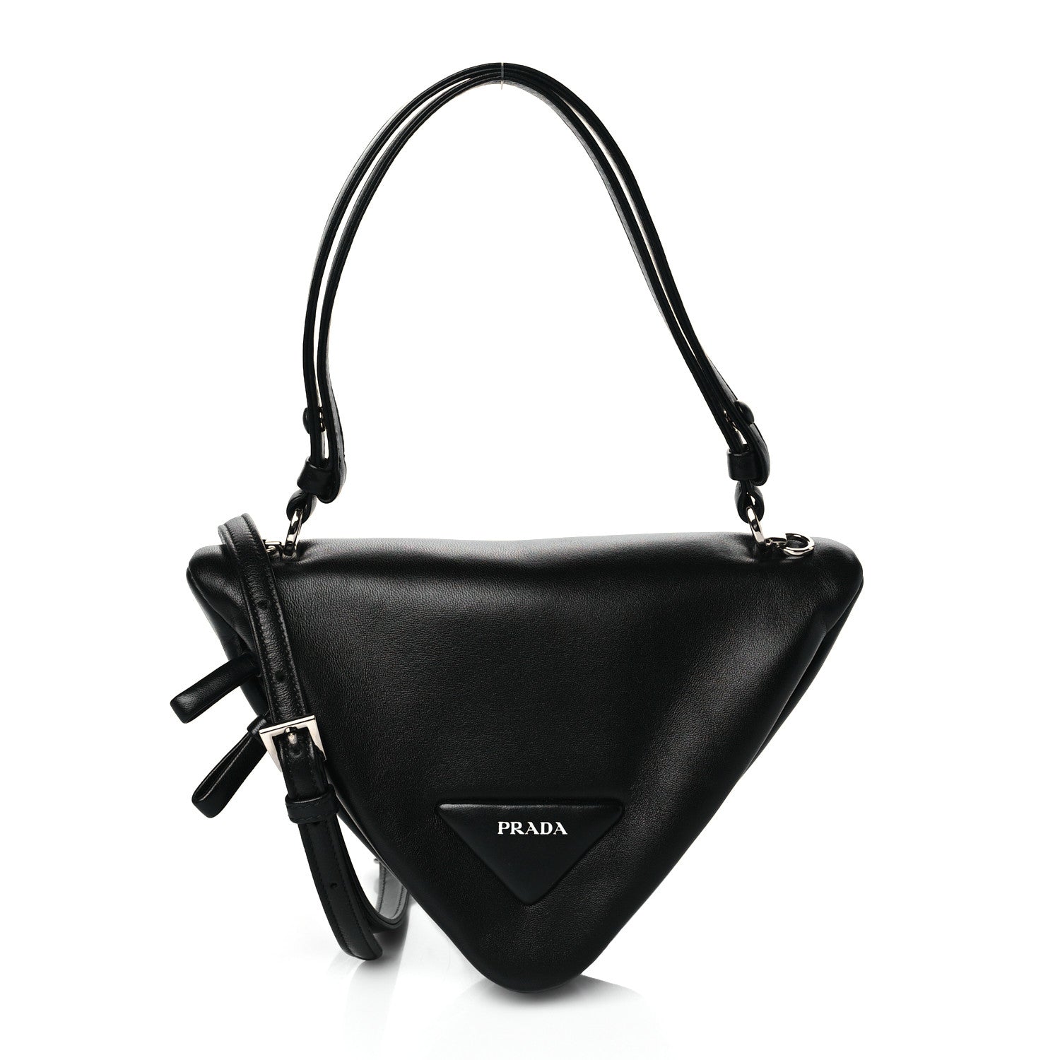 Prada Nappa Padded Signaux Triangle Crossbody Black 1 of 8