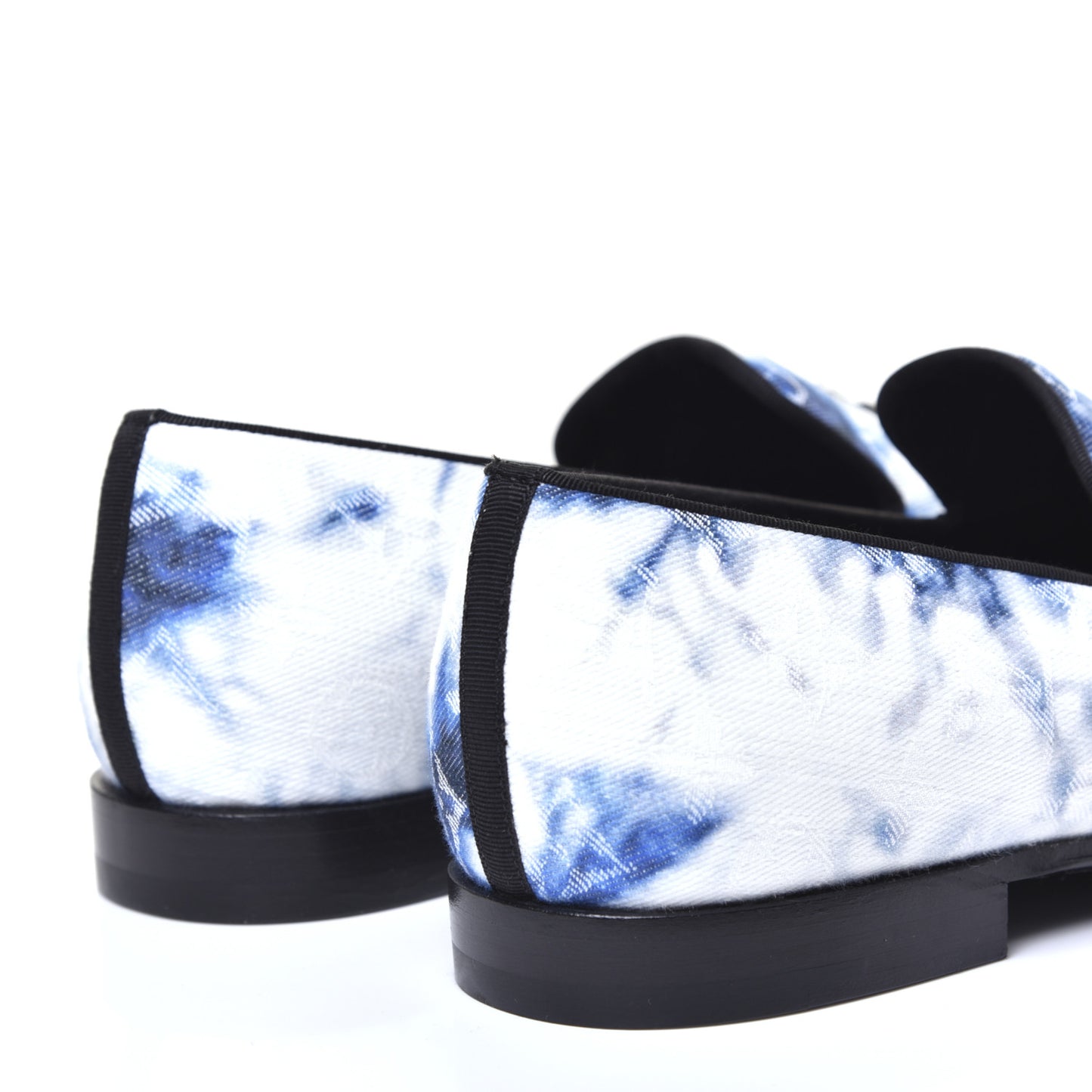 Monogram Denim Tie Dye Mens Auteuil Slippers 8 Navy Blue