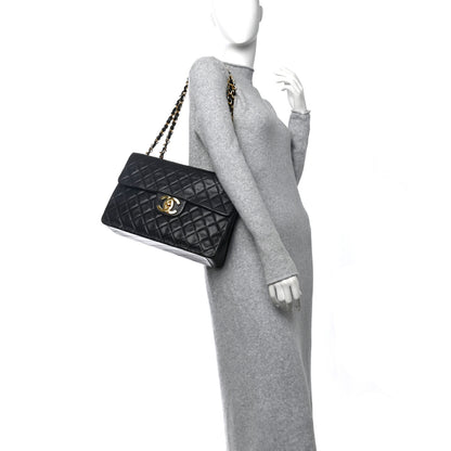 Chanel Lambskin Quilted XL Jumbo Single Flap Black 2 of 13