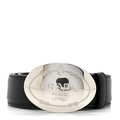 Prada Saffiano Buckle Belt 80 32 Black 1 of 5