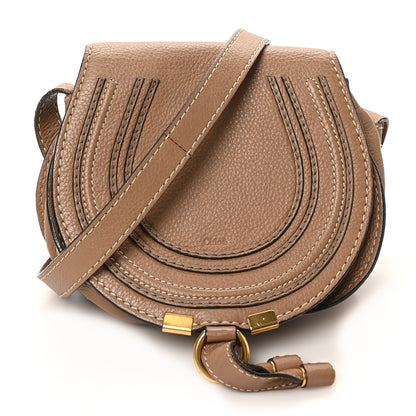 Chloe Calfskin Mini Marcie Round Crossbody Bag Nut 1 of 9