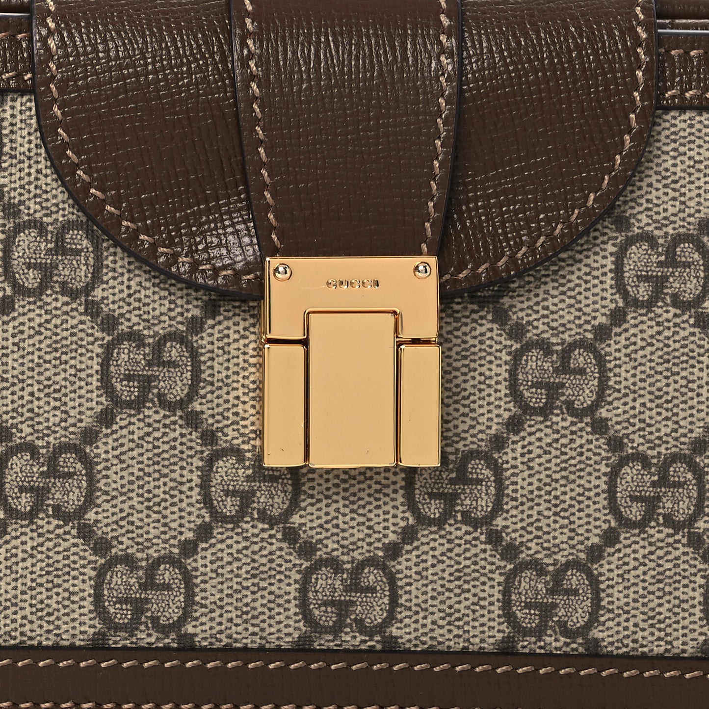 GG Supreme Monogram Mini Clasp Bag Beige Brown