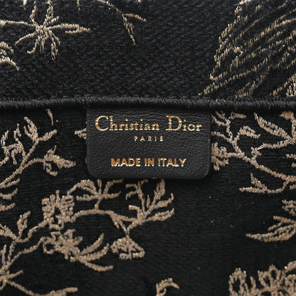 Christian Dior Velvet Jardin d'Hiver Embroidered Large Book Tote Black Gold 6 of 10