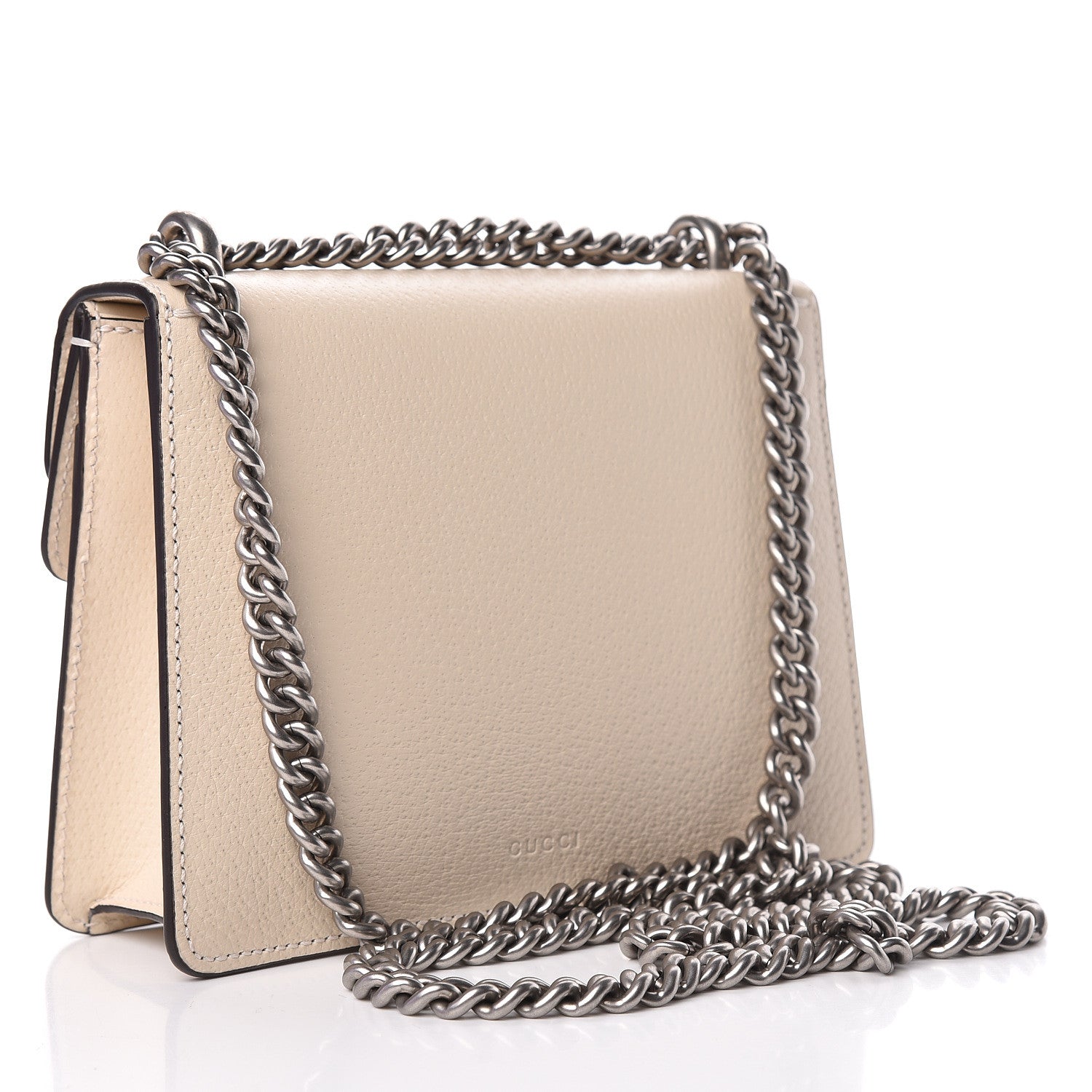 Gucci Textured Calfskin Crystal Mini Dionysus Shoulder Bag Mystic White 3 of 11