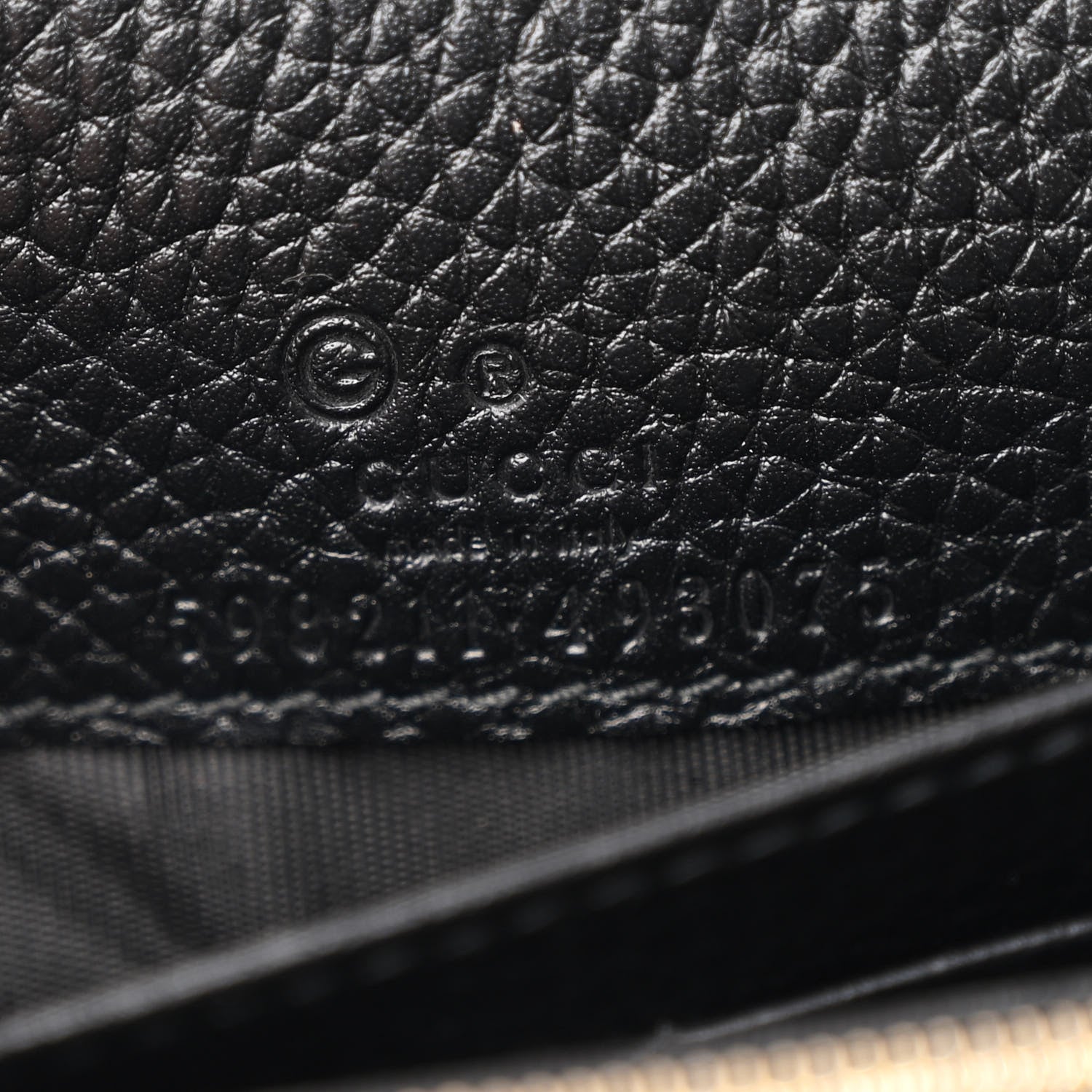 Gucci Pebbled Calfskin Soho Wallet On Chain Black 6 of 10