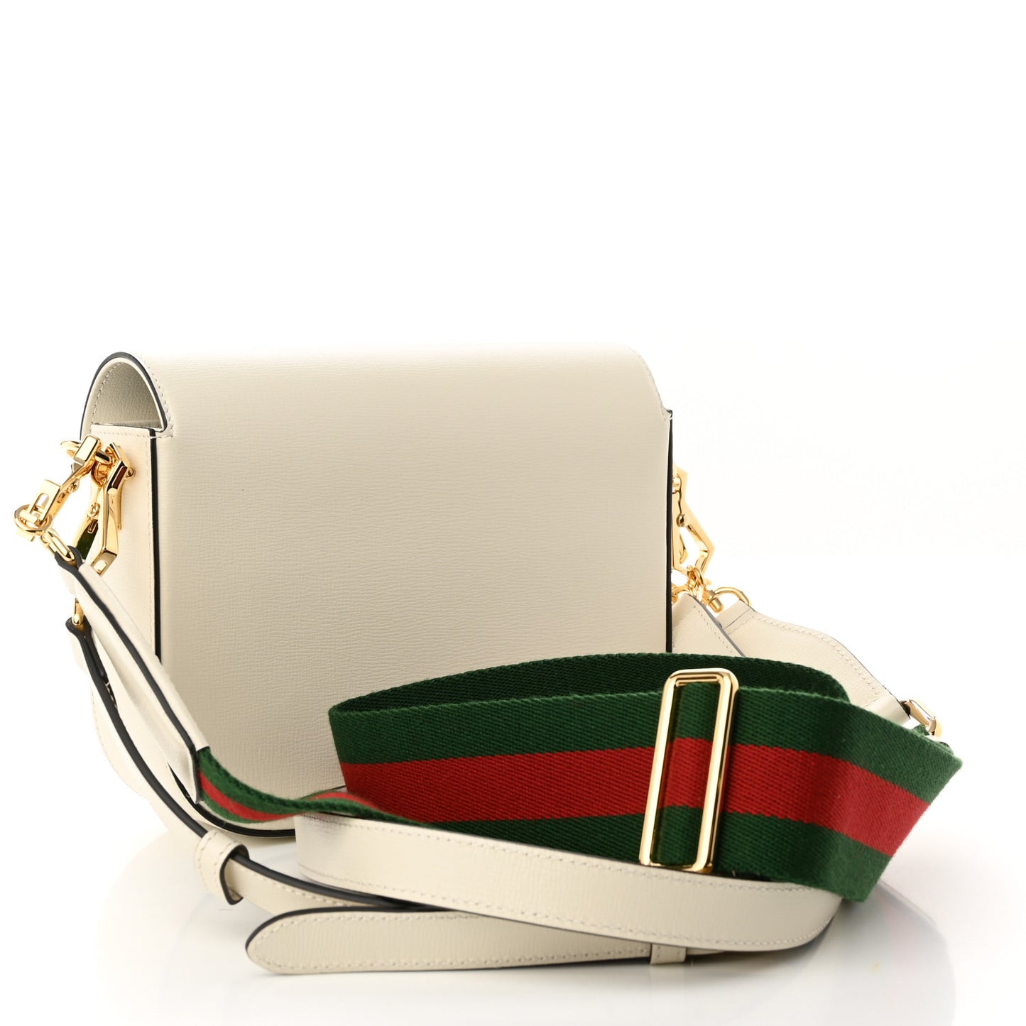 Azalea Calfskin Web Mini Horsebit 1955 Shoulder Bag Mystic White