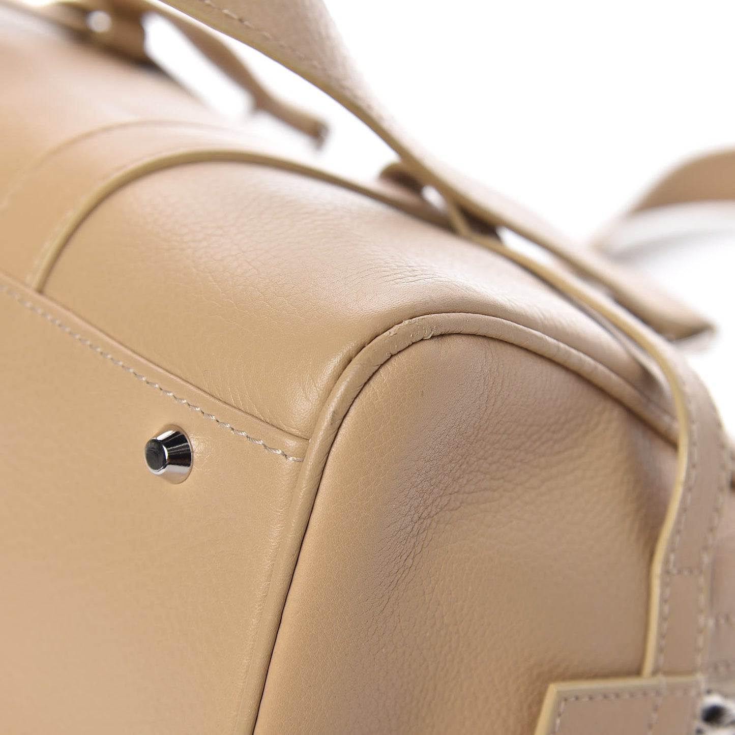 Calfskin Logo Charms Boston Beige