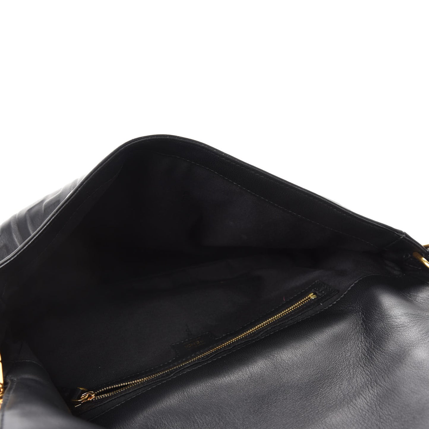Nappa FF 1974 Embossed Large Baguette Black