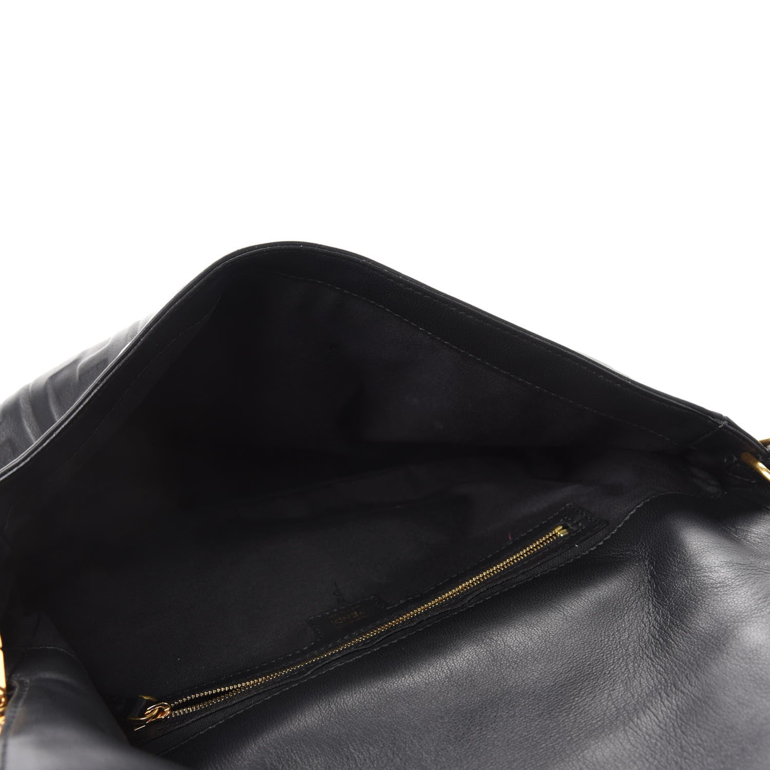 Fendi Nappa FF 1974 Embossed Large Baguette Black 5 of 10