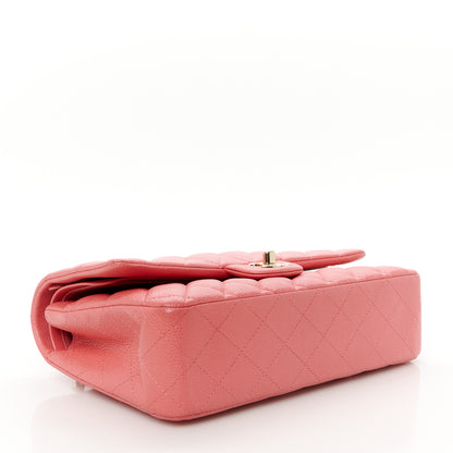 Chanel Metallic Caviar Quilted Medium Double Flap Pink 4 of 12