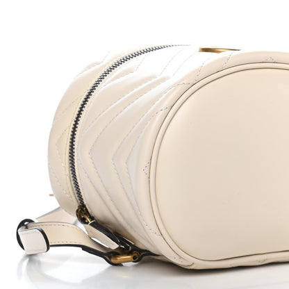 Gucci Calfskin Matelasse Mini GG Marmont Round Backpack White 7 of 8