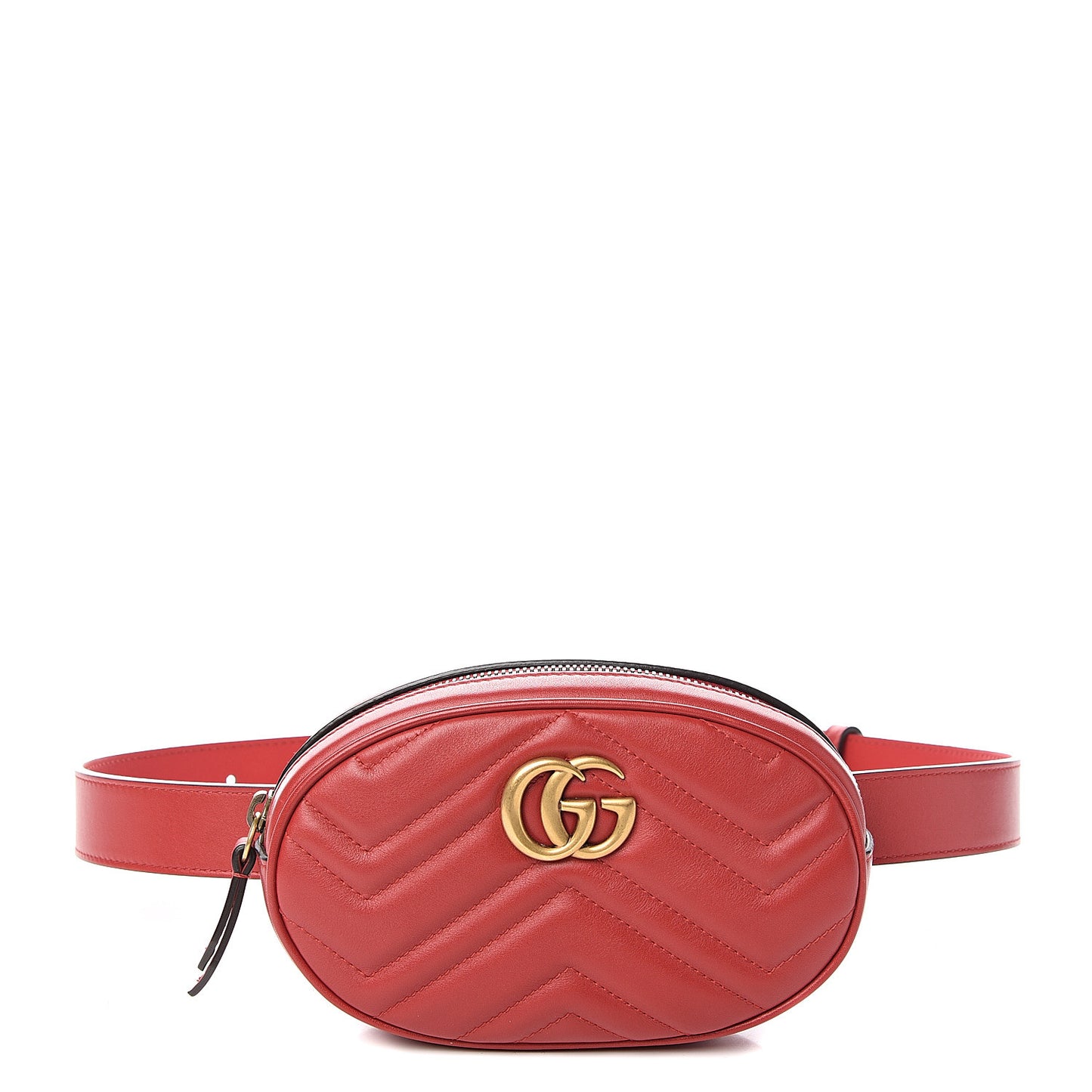 Calfskin Matelasse GG Marmont Belt Bag 85 34 Hibiscus Red
