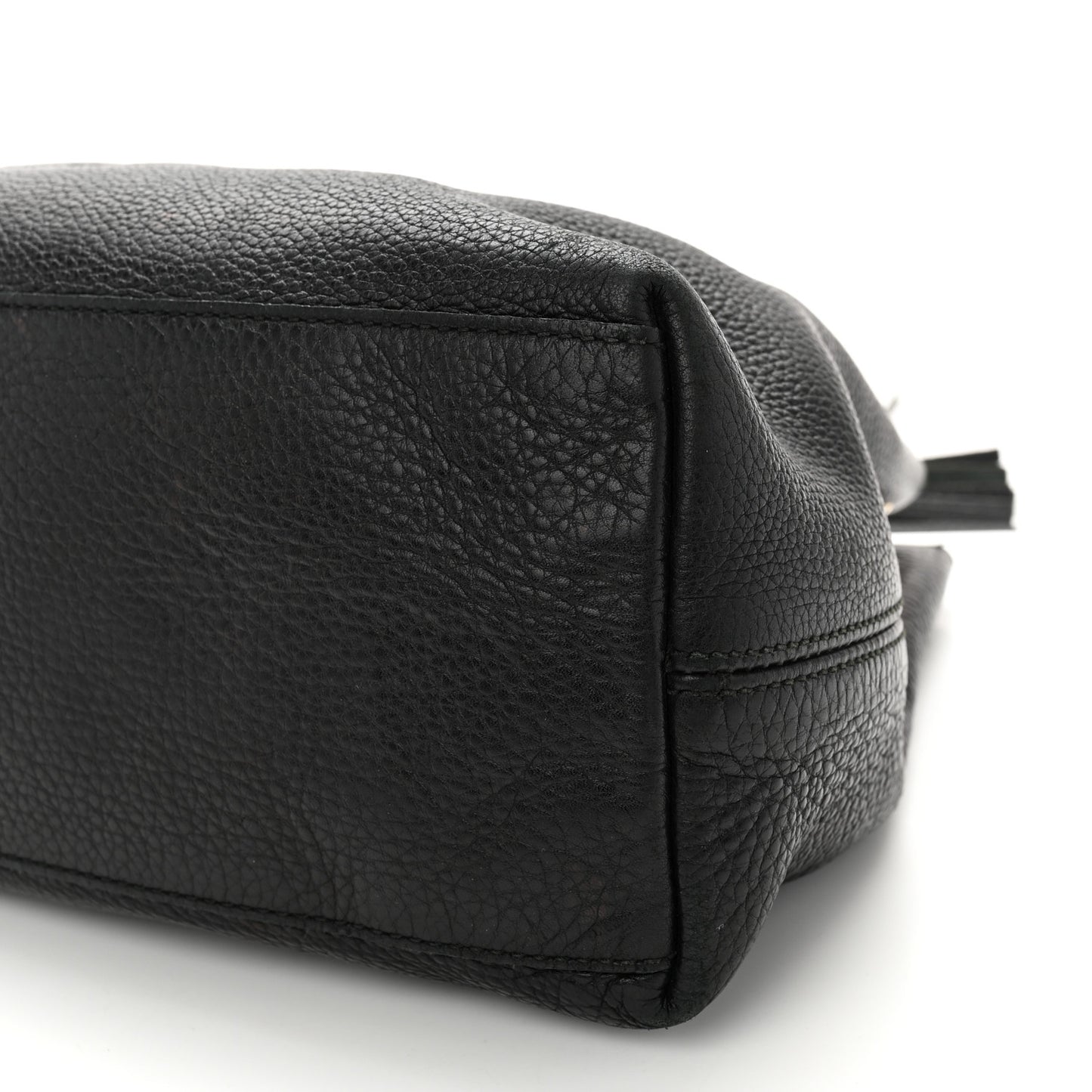 Pebbled Calfskin Medium Soho Chain Shoulder Bag Black