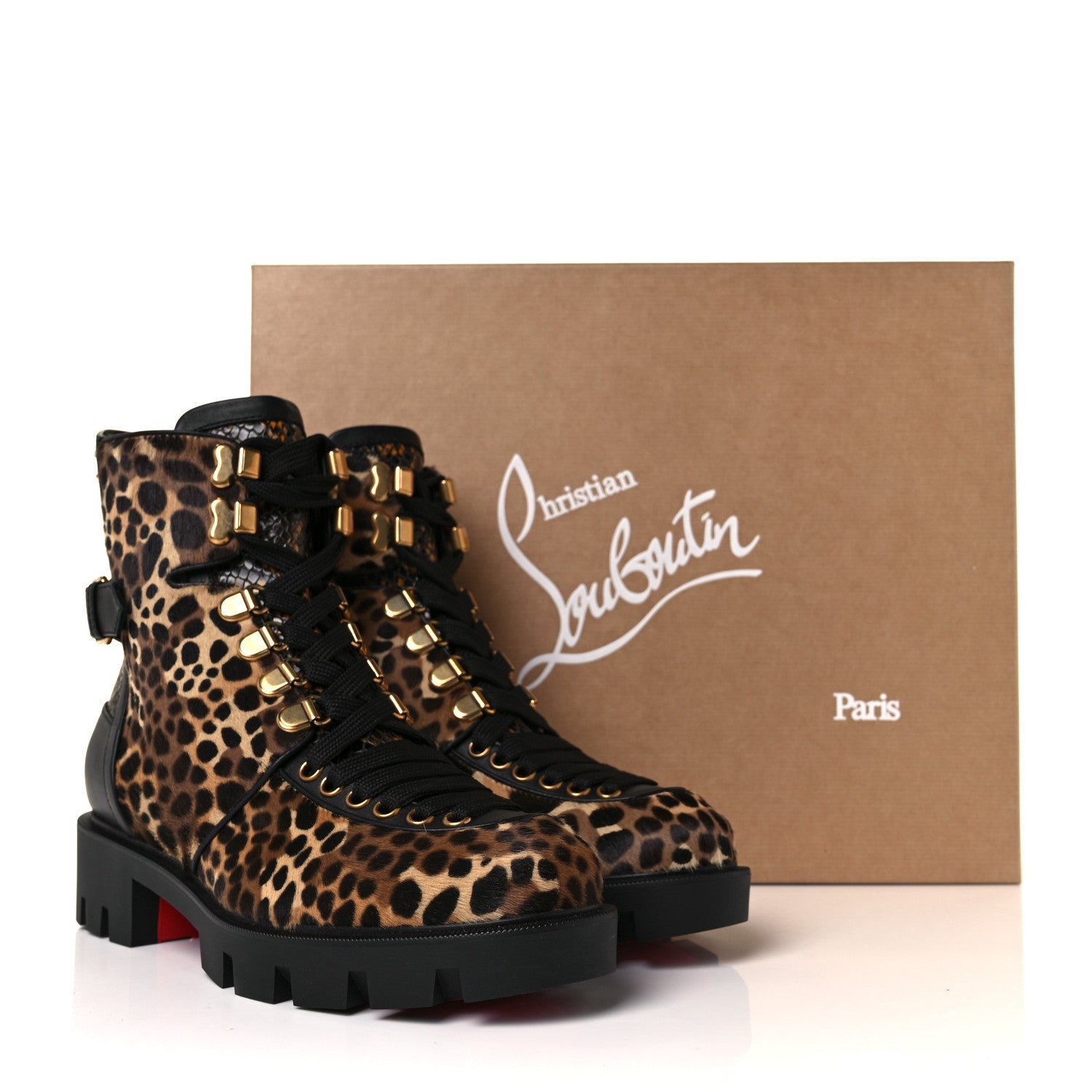 Christian Louboutin Pony Hair Calfskin Macademia Biker Boots 37.5 Black 8 of 8