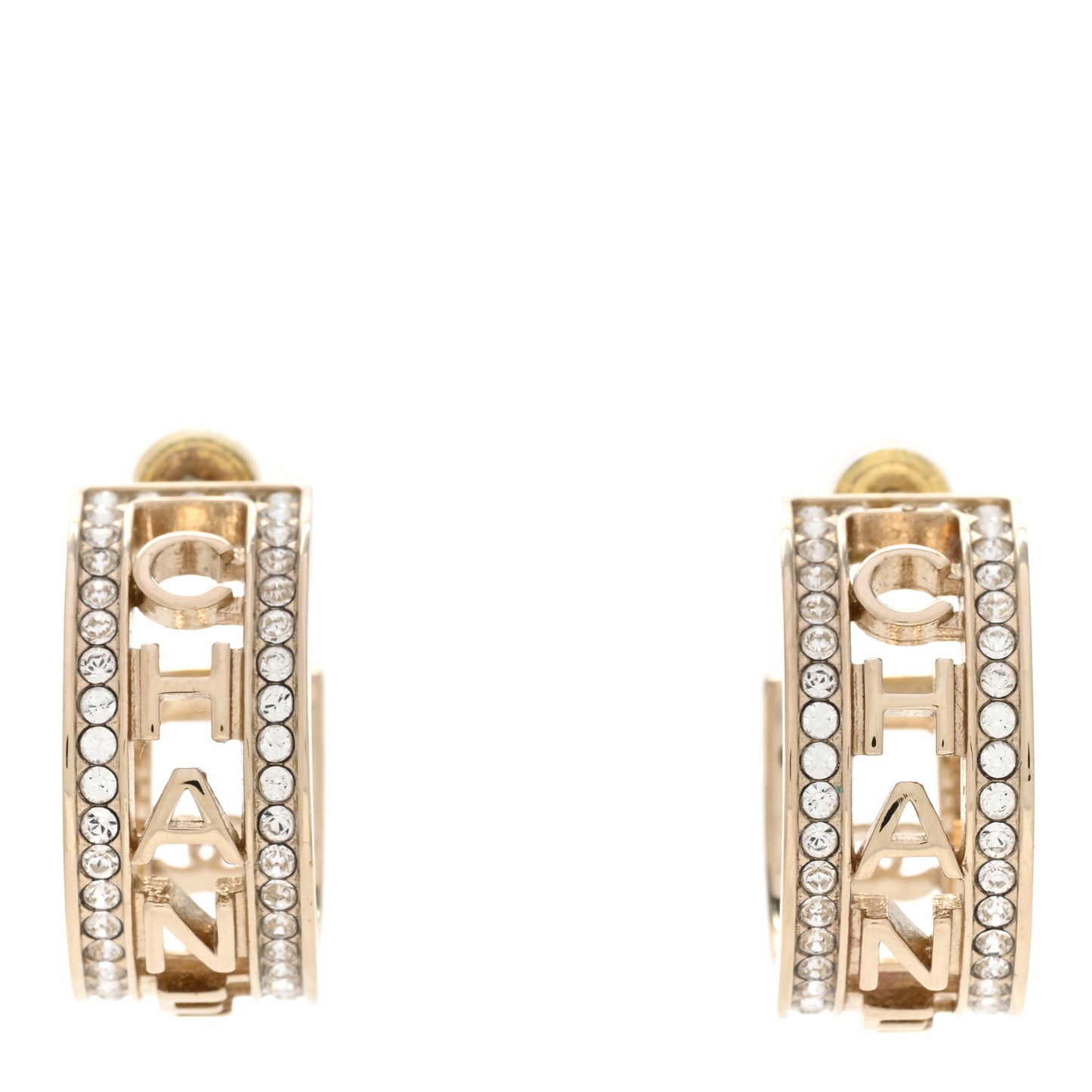 Metal Crystal Bow-tiful CC Hoop Earrings Gold