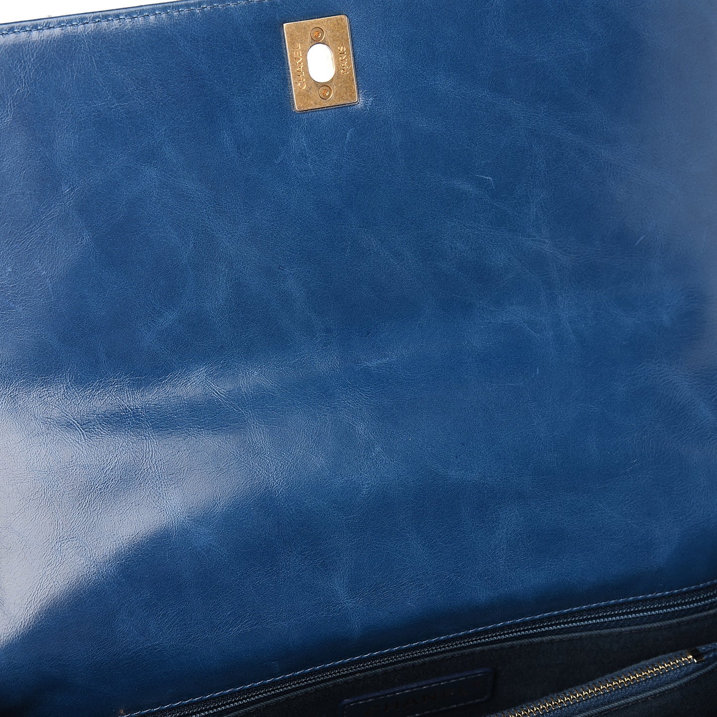 Calfskin Chevron Quilted Small Coco Handle Flap Blue