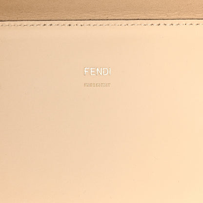 Fendi Vitello King Ceylon Plexiglass Woven Logo Debossed Medium Fendi Sunshine Shopper Tote White Ice 6 of 9