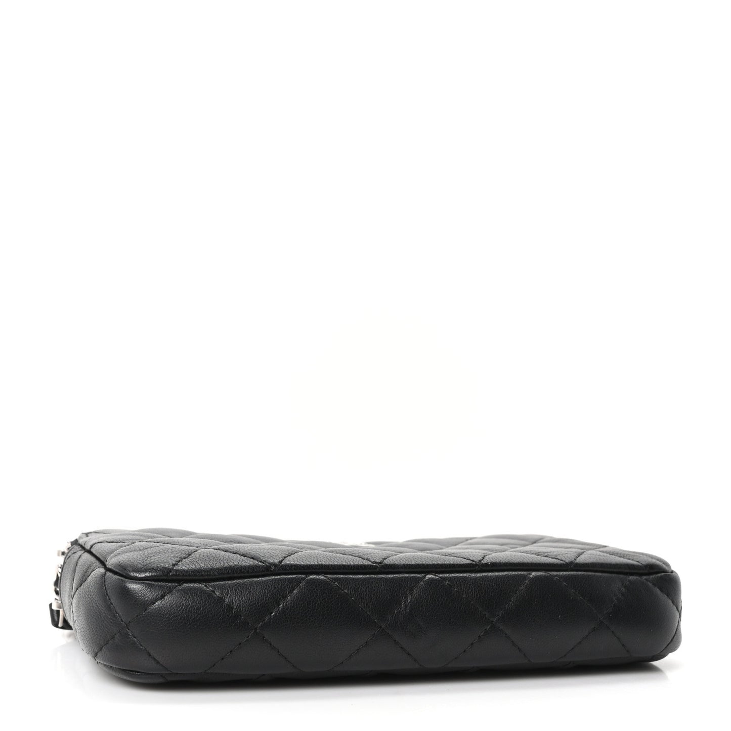 Lambskin Quilted Small Clutch With Chain Black
