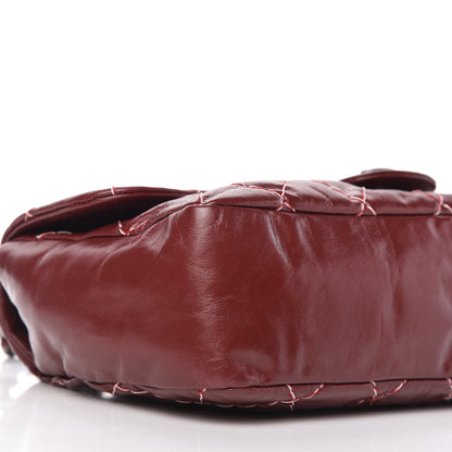 Chanel Glazed Goatskin Double Stitch Flap Red 6 of 10