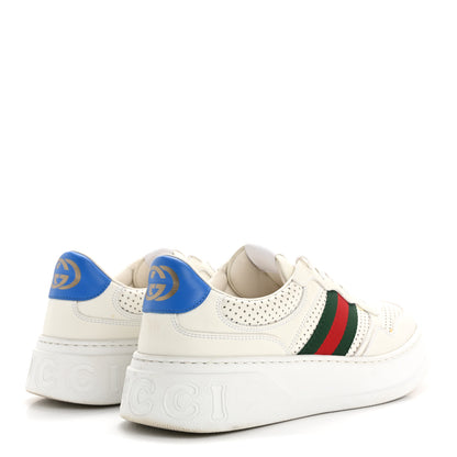 Gucci Calfskin Web Perforated Womens Platform 55mm Sneakers 40 White Bright Splash 5 of 18