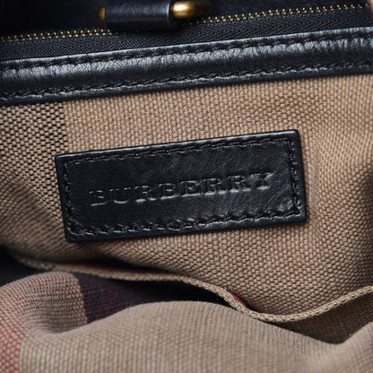 Burberry Canvas Mega Check Medium Ashby Hobo Black 6 of 12