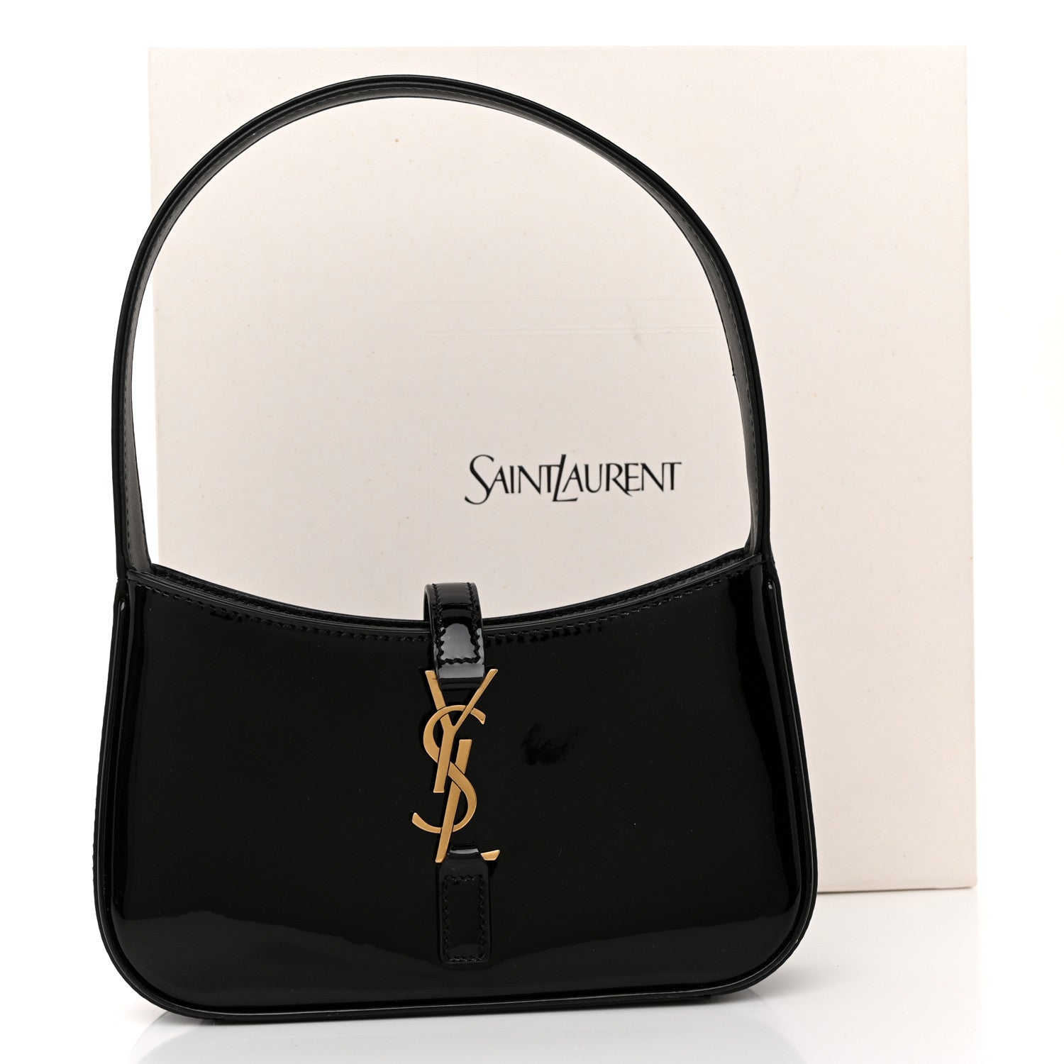 Saint Laurent Patent Calfskin Le 5 A 7 Mini Hobo Black 11 of 11