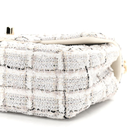 Chanel Tweed Quilted Mini Rectangular Flap White Grey 10 of 11