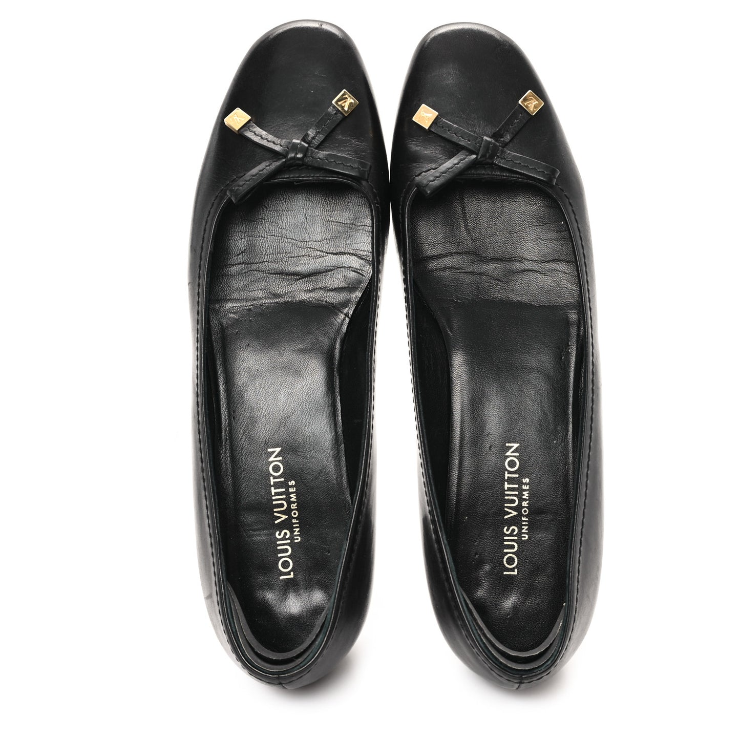 Calfskin Uniformes Ballet Flats 38.5 Black