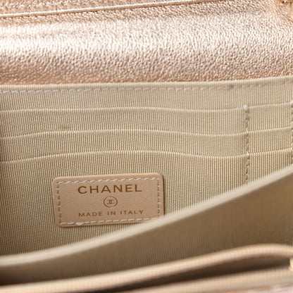 Chanel Metallic Lambskin Quilted Mini Wallet On Chain WOC Gold 8 of 10