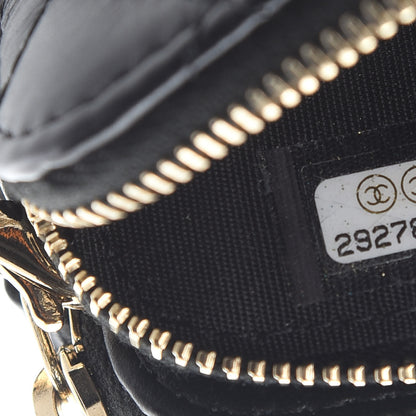 Chanel Calfskin Quilted Pearl Small Clutch With Chain Black 7 of 9