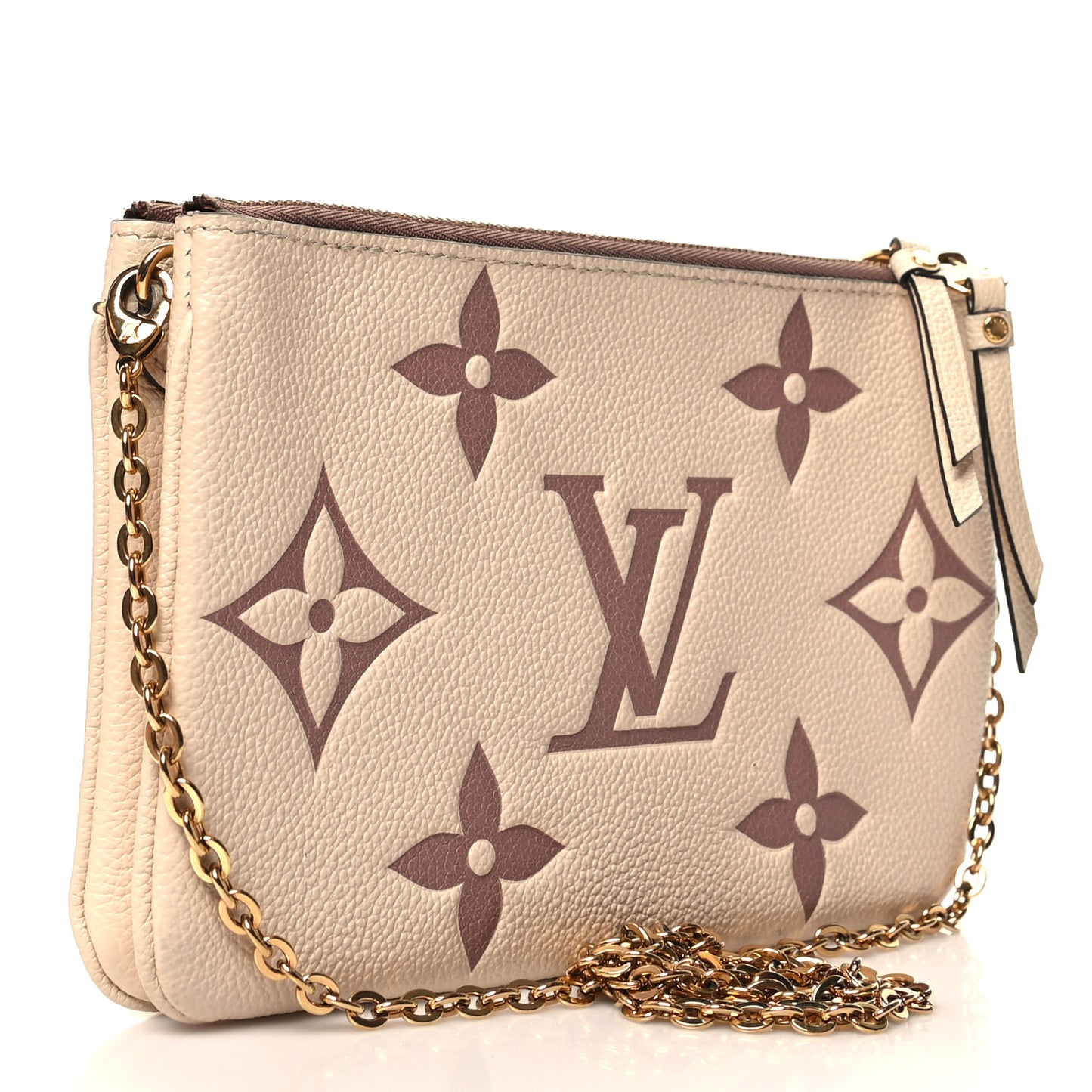 Empreinte Monogram Giant Double Zip Pochette Creme Bois de Rose