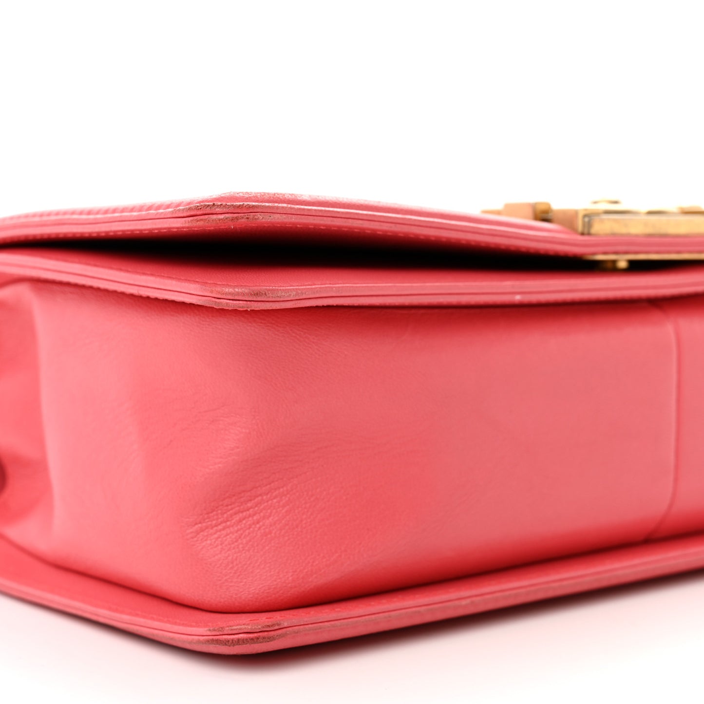 Lambskin Quilted Medium Boy Flap Coral