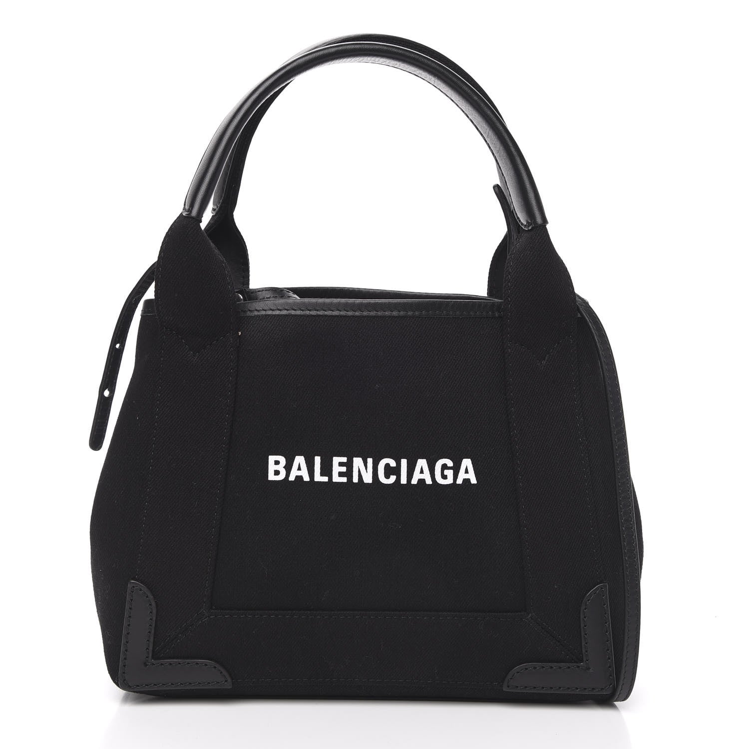 Balenciaga Cotton Canvas Calfskin Navy Cabas XS Black 3 of 11