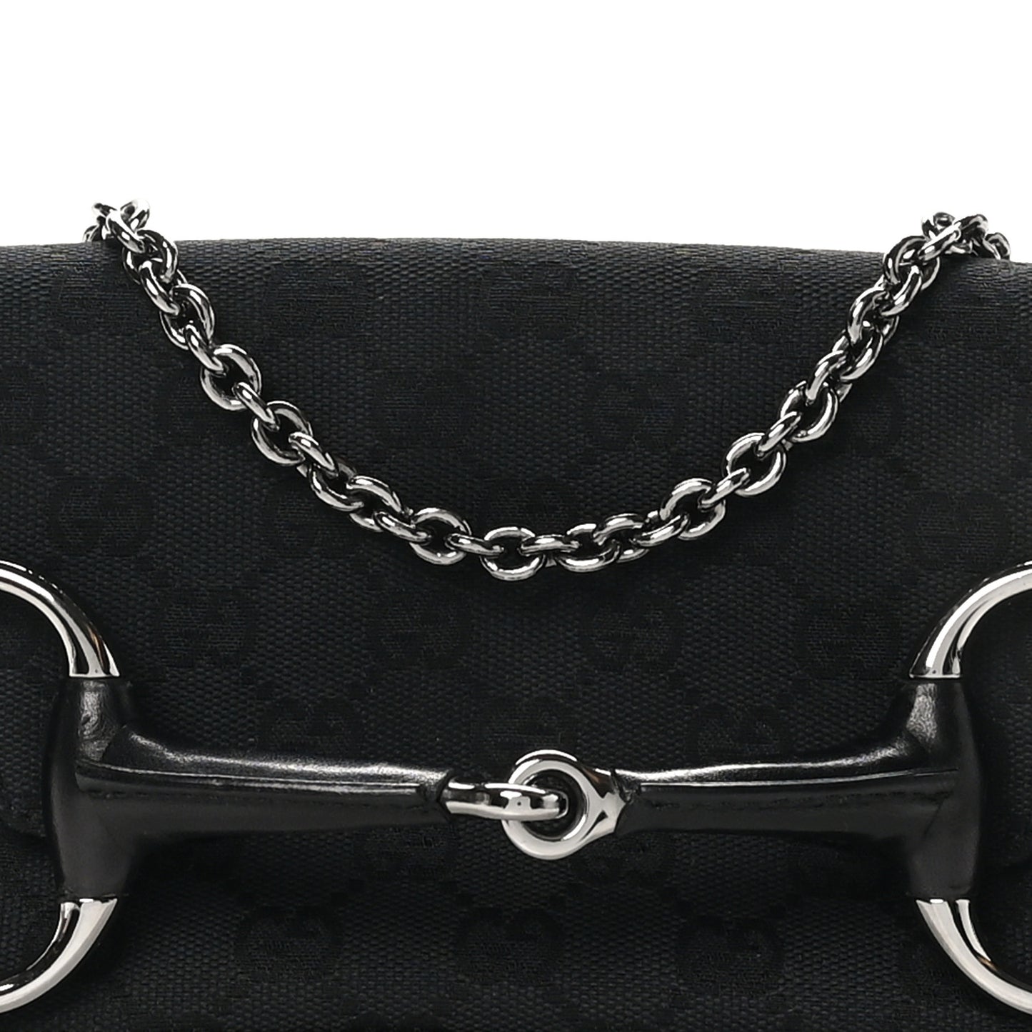 Monogram Studded Horsebit Clutch Black