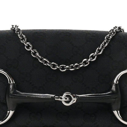 Gucci Monogram Studded Horsebit Clutch Black 8 of 10
