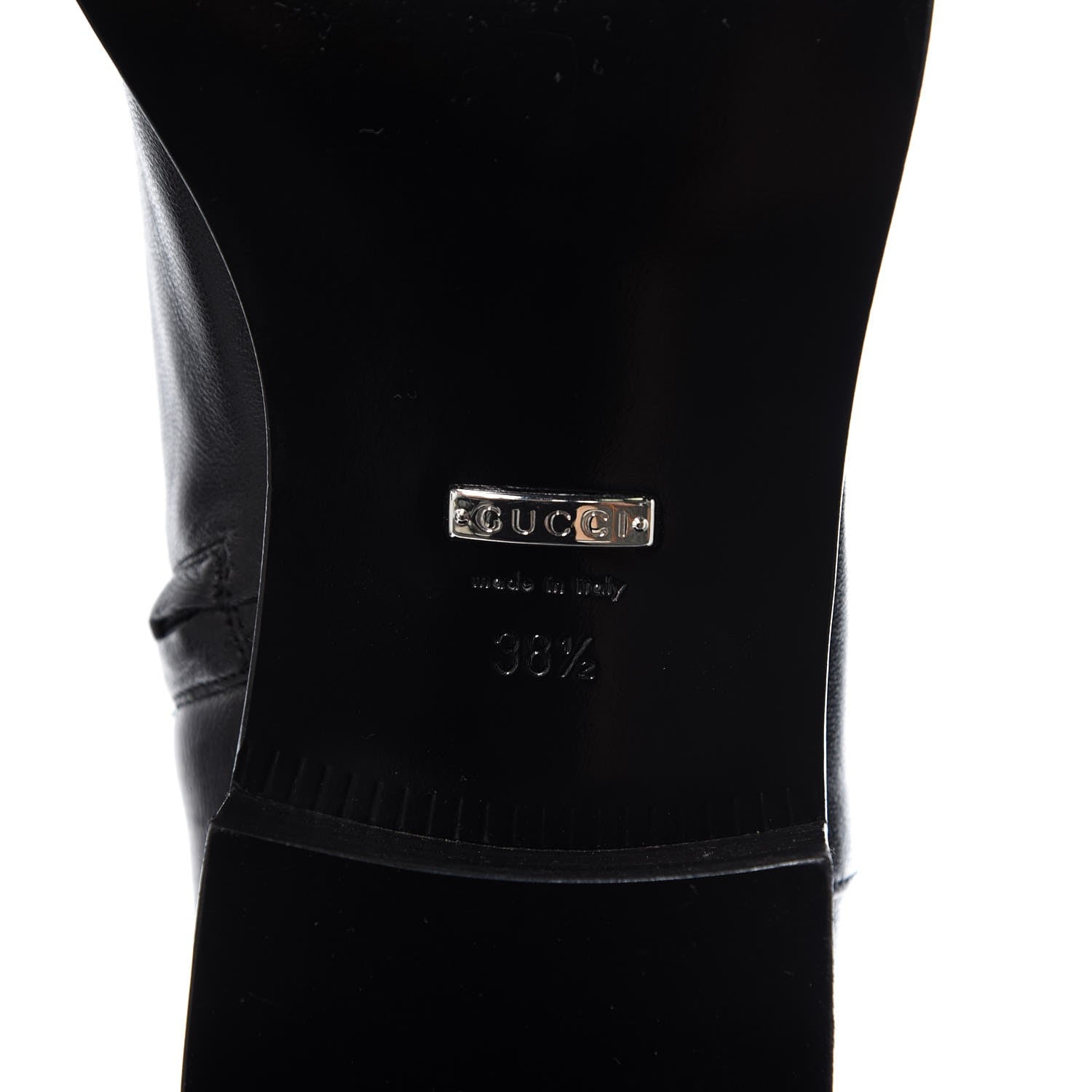 Gucci Nappa Charlotte Riding Boots 38.5 Black 6 of 9