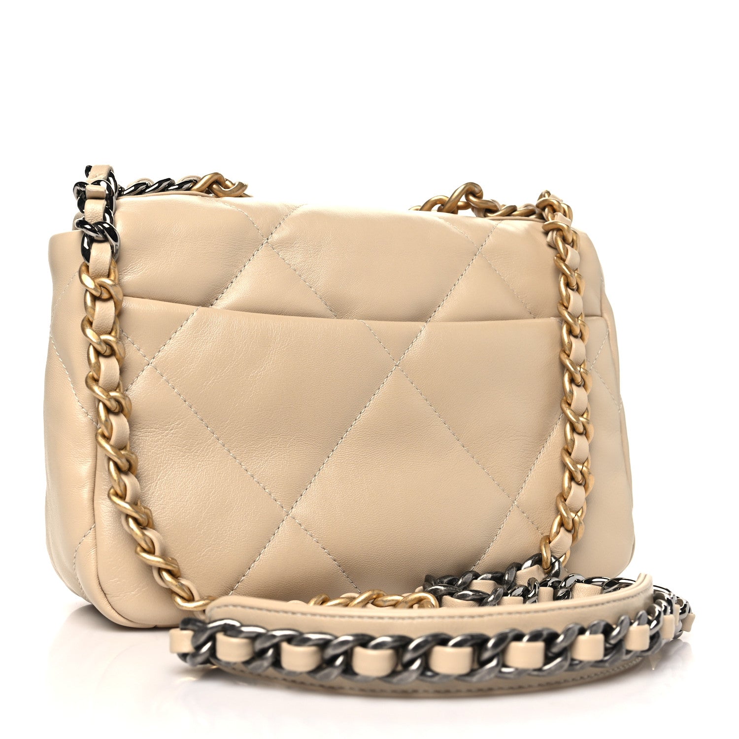 Chanel Lambskin Quilted Medium Chanel 19 Flap Beige 3 of 11