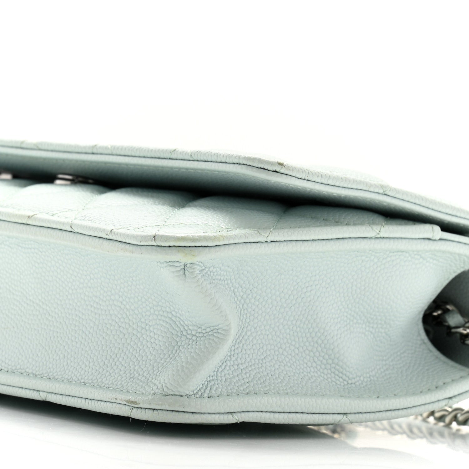 Chanel Caviar Quilted Wallet on Chain WOC Light Blue 10 of 12