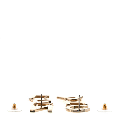 Chanel Metal Cha-Nel Logo Drop Earrings Gold 3 of 5