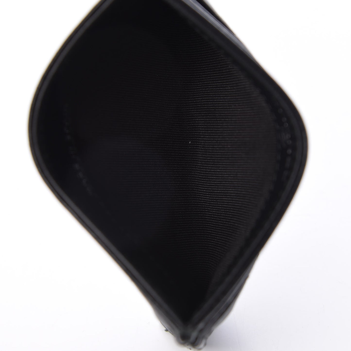Crumpled Calfskin Quilted Card Holder So Black