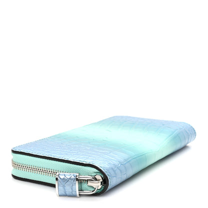 Louis Vuitton Crocodile Zippy Wallet Blue Green 4 of 6