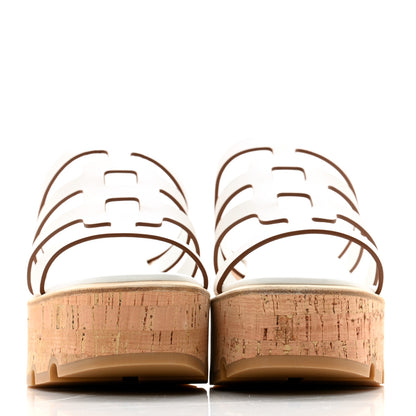 Hermes Calfskin Cork Isabella 30 Sandals 38 White 2 of 8