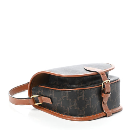 Celine Triomphe Canvas Medium Folco Bag Tan 4 of 8