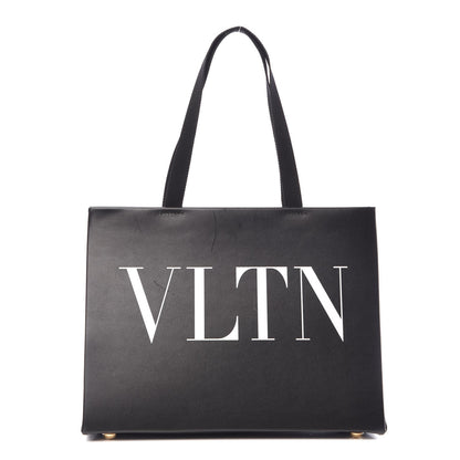 Valentino Garavani Printed Calfskin VLTN Tote Black 1 of 10