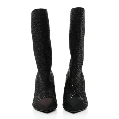 Chanel Fan Goatskin Grosgrain Gabrielle Cap Toe Short Boots 37 Black 2 of 9