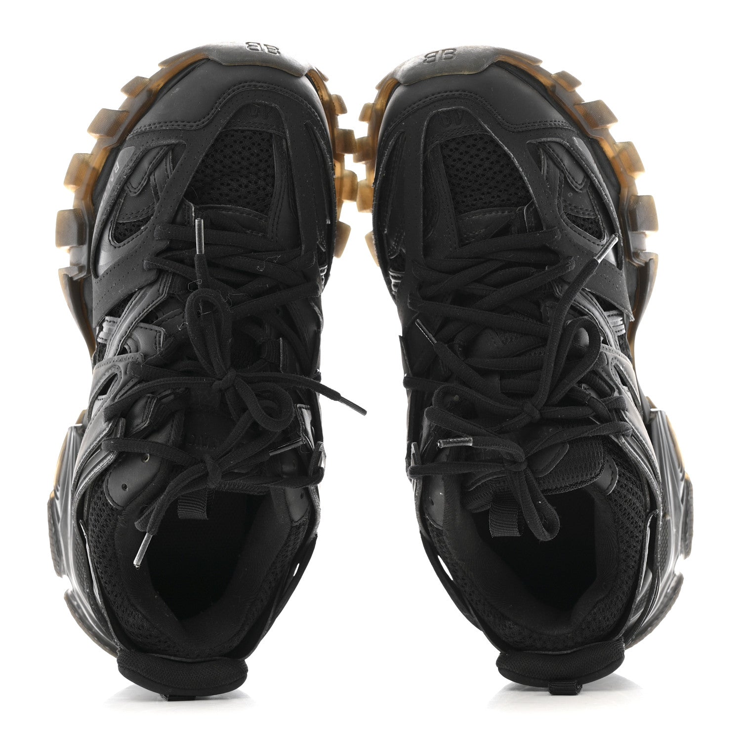 Balenciaga Rubber Mesh Fabric Clear Sole Womens Track Sneakers 40 Black 2 of 11