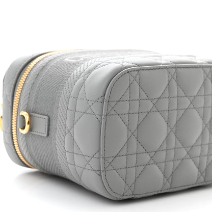 Christian Dior Lambskin Cannage Small Diortravel Vanity Case Grey 9 of 11